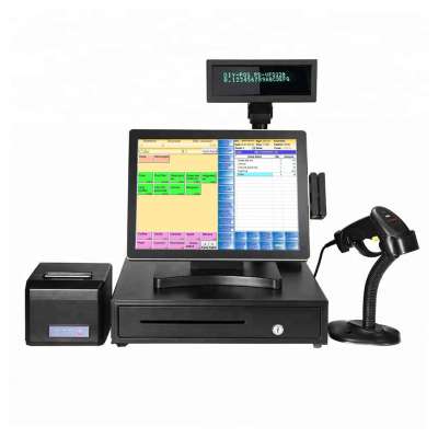 Retail Supermarket Dual Display All One Touch Screen Cash Register 12 Inch Pos System